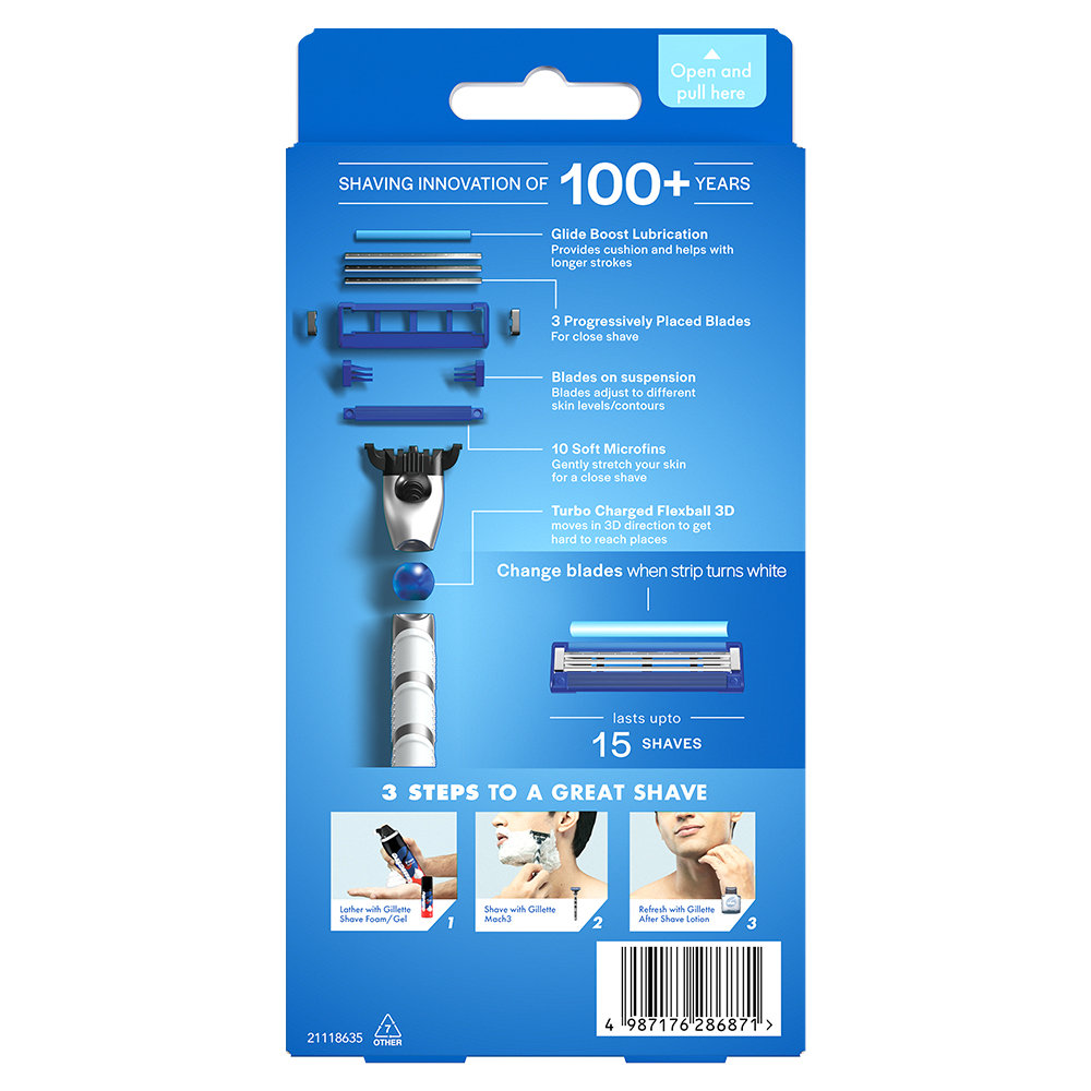 Gillette Mach3 Turbo Razor, 1 Count, Pack of 1 Gillette Mach3 Turbo Razor, 1 Count, Pack of 1