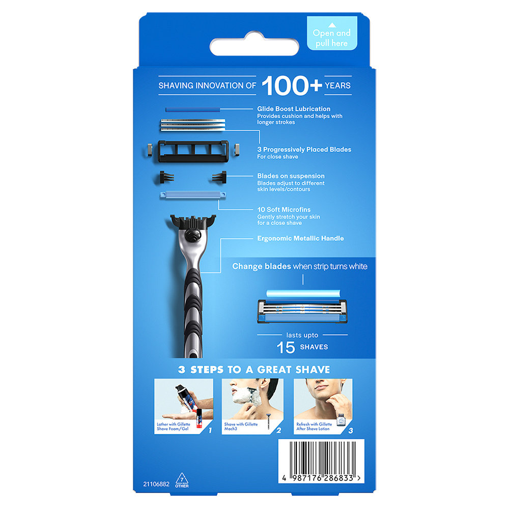 Gillette Mach3 Shaving Razor for Men, 1 Count, Pack of 1 Gillette Mach3 Shaving Razor for Men, 1 Count, Pack of 1