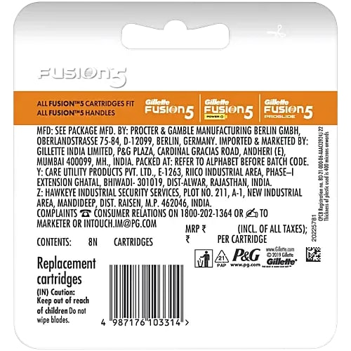 Gillette Fusion 5 Cartridge, 8 Count, Pack of 1 Gillette Fusion 5 Cartridge, 8 Count, Pack of 1