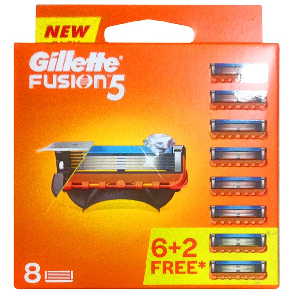 Gillette Fusion 5 Cartridge, 8 Count (6+2 Free), Pack of 1