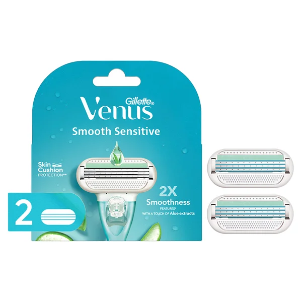 Gillette Venus Smooth Sensitive Razor Cartridges, 2 Count, Pack of 1