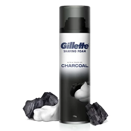 Gillette Charcoal Shaving Foam, 196 gm