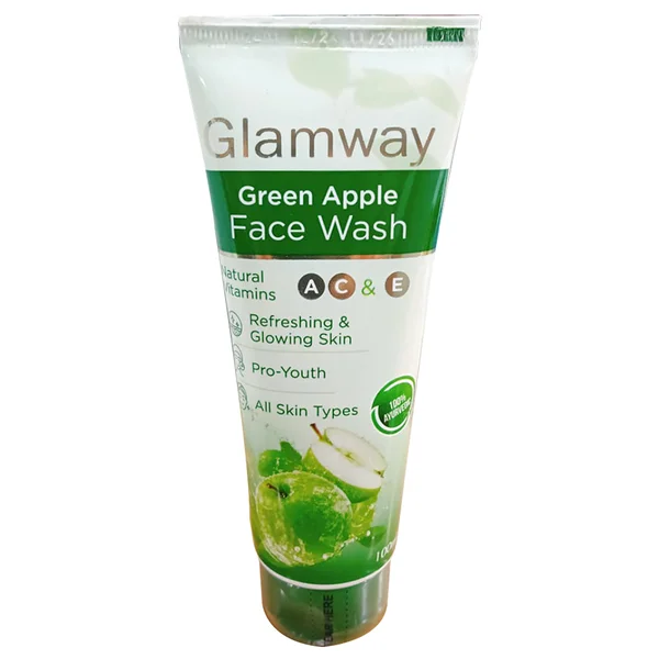 Glamway Green Apple Face Wash With Natural Vitamins A, C & E, 100 ml