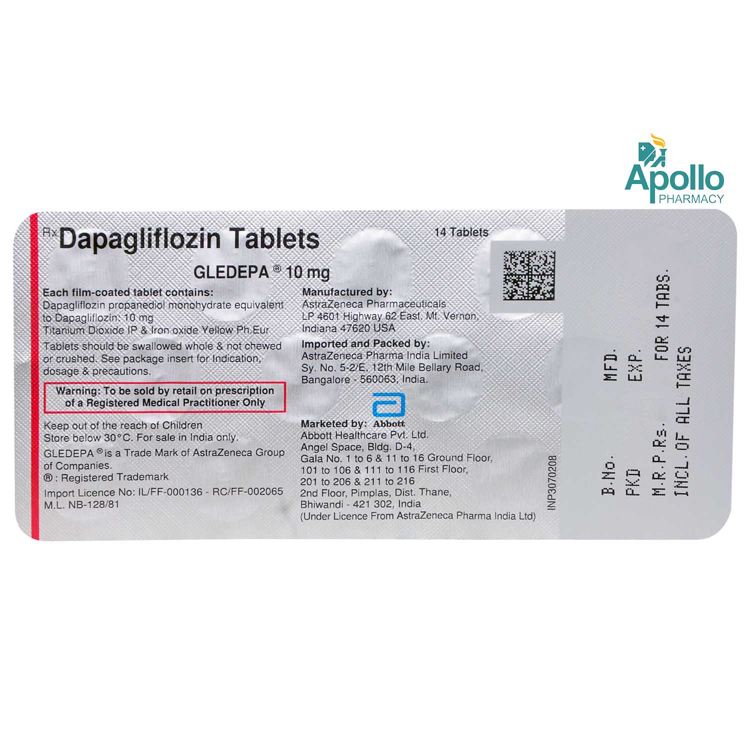 Gledepa 10 mg Tablet 14's, Pack of 14 TABLETS Gledepa 10 mg Tablet 14's, Pack of 14 TABLETS