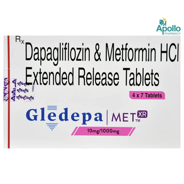 Gledepa Met XR 10 mg/1000 mg Tablet 7's