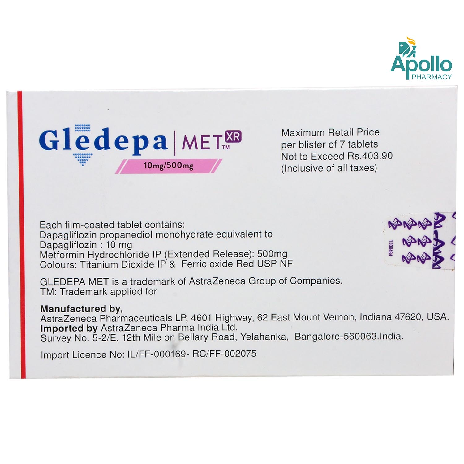 Gledepa Met XR 10/500 Tablet 7's, Pack of 7 TABLET ERS Gledepa Met XR 10/500 Tablet 7's, Pack of 7 TABLET ERS