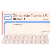 Glimer 1 mg Tablet 10's, Pack of 10 TABLETS