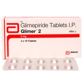 Glimer 2 mg Tablet 10's, Pack of 10 TABLETS