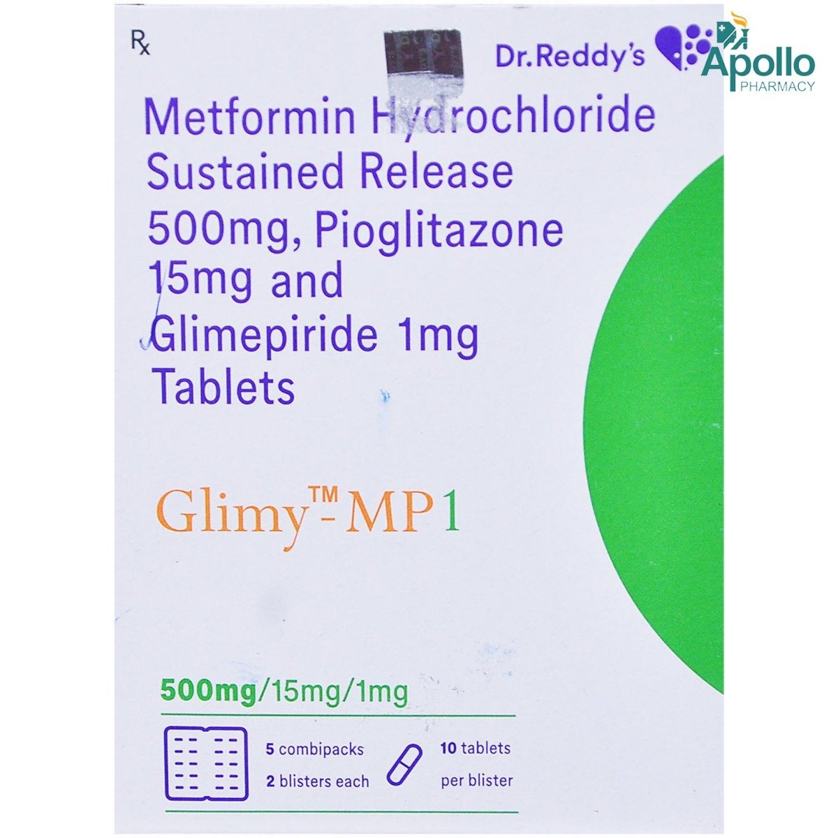 Glimy-MP1 Tablet 10's, Pack of 10 TABLETS Glimy-MP1 Tablet 10's, Pack of 10 TABLETS