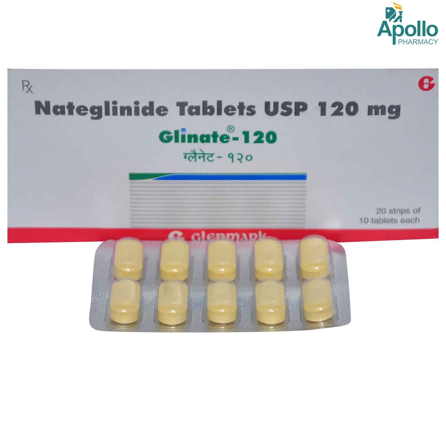 Glinate 120 Tablet 10's, Pack of 10 TABLETS Glinate 120 Tablet 10's, Pack of 10 TABLETS