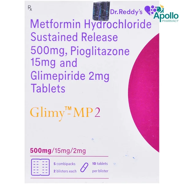 Glimy-MP2 Tablet 10's, Pack of 10 TABLETS