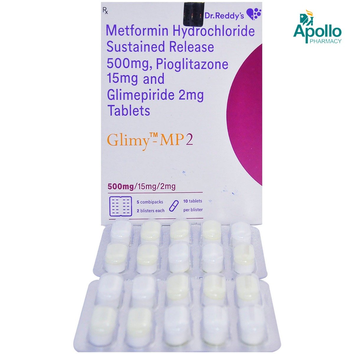 Glimy-MP2 Tablet 10's, Pack of 10 TABLETS Glimy-MP2 Tablet 10's, Pack of 10 TABLETS