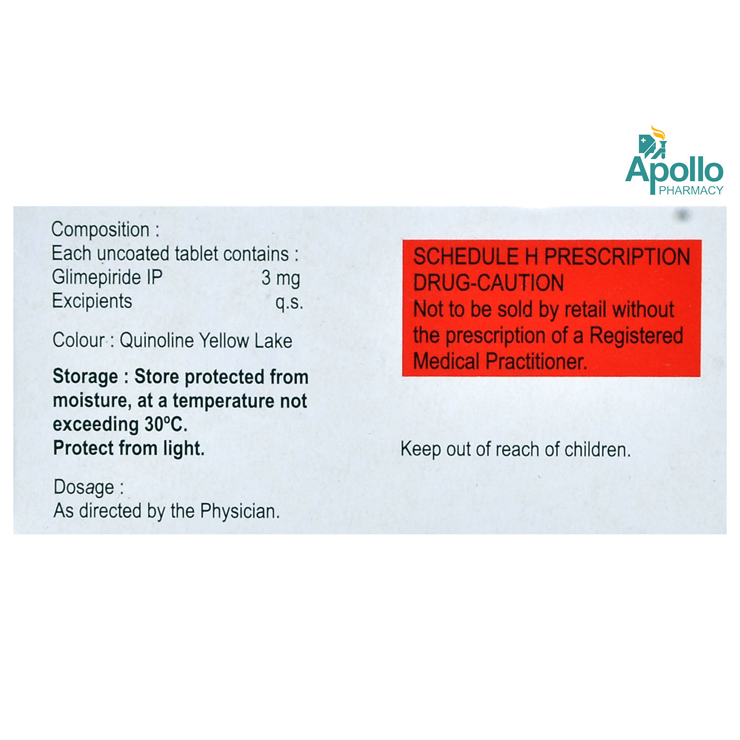 Glimestar 3 mg Tablet 10's, Pack of 10 TABLETS Glimestar 3 mg Tablet 10's, Pack of 10 TABLETS