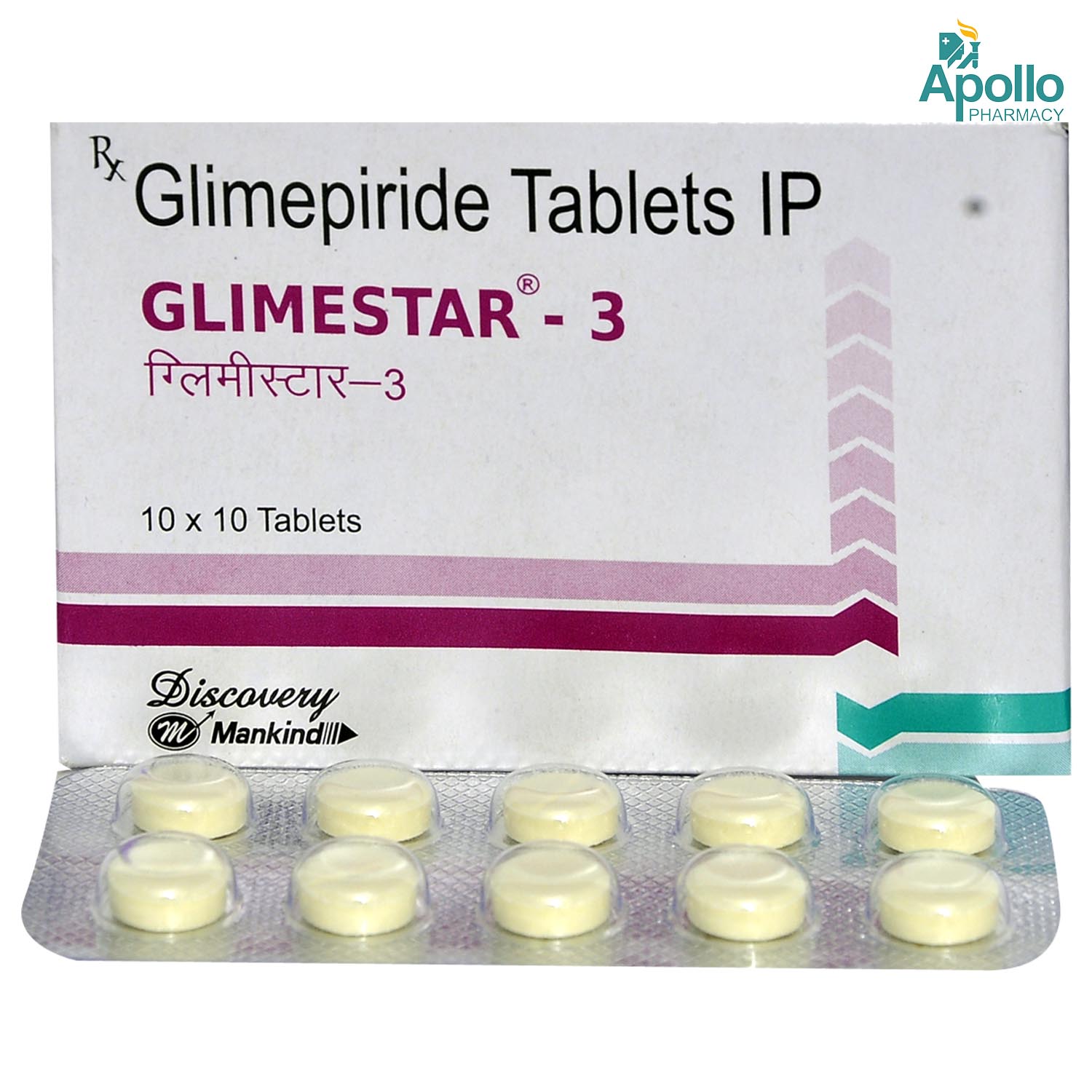 Glimestar 3 mg Tablet 10's, Pack of 10 TABLETS Glimestar 3 mg Tablet 10's, Pack of 10 TABLETS