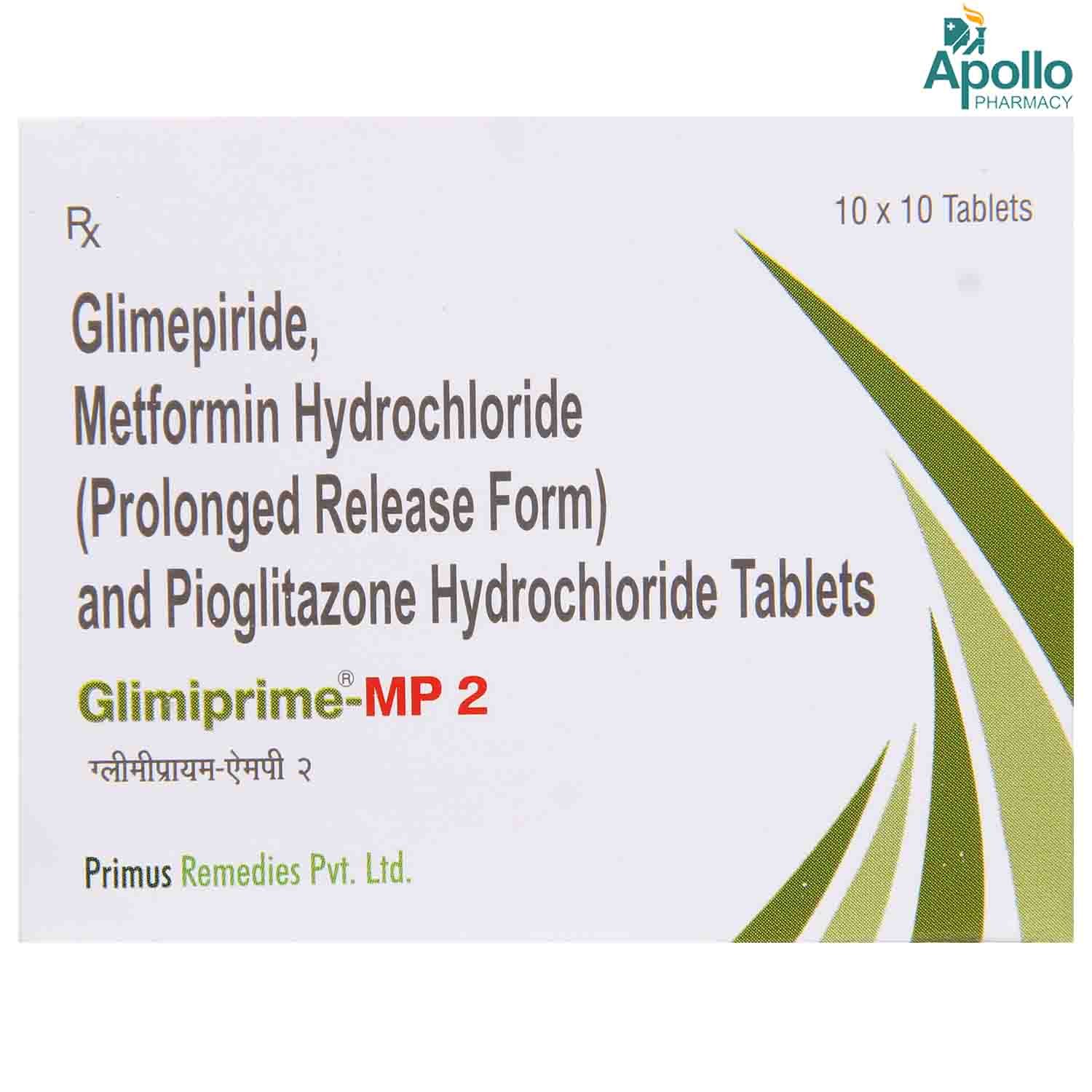 Glimiprime-MP 2 Tablet 10's, Pack of 10 TABLETS Glimiprime-MP 2 Tablet 10's, Pack of 10 TABLETS
