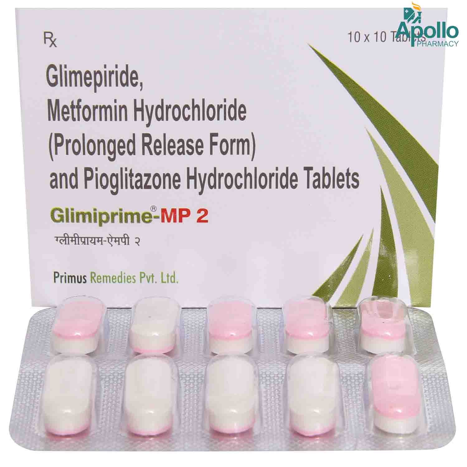 Glimiprime-MP 2 Tablet 10's, Pack of 10 TABLETS Glimiprime-MP 2 Tablet 10's, Pack of 10 TABLETS