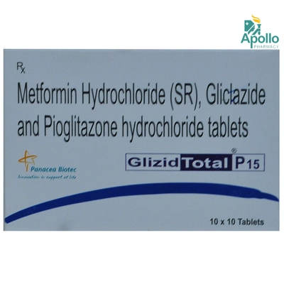 Glizid Total P 15 Tablet 10's, Pack of 10 TABLETS