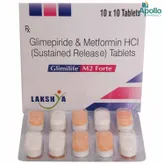 GLIMILIFE M 2MG FORTE TABLET, Pack of 10 TABLETS