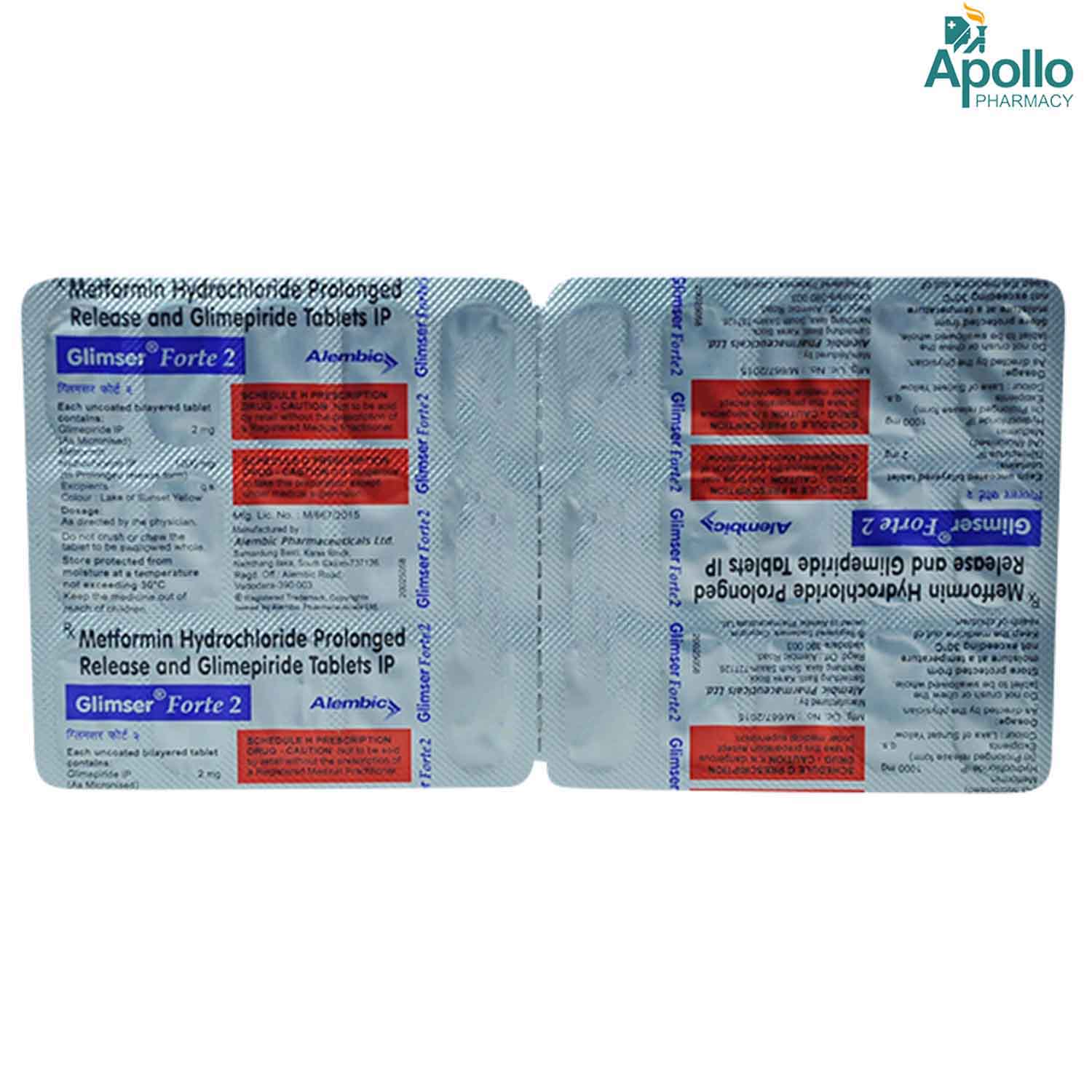 Glimser Forte 2 Tablet 15's, Pack of 15 TABLETS Glimser Forte 2 Tablet 15's, Pack of 15 TABLETS