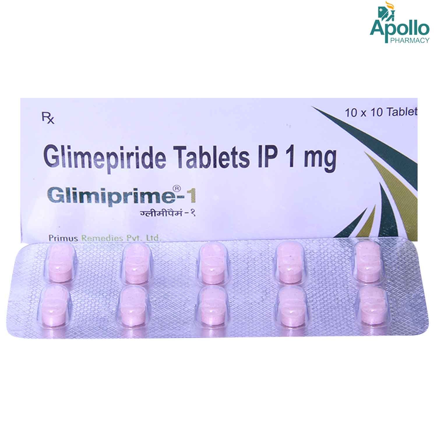 Glimiprime-1 Tablet 10's, Pack of 10 TABLETS Glimiprime-1 Tablet 10's, Pack of 10 TABLETS