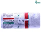 Glimiprime-1 Tablet 10's, Pack of 10 TABLETS