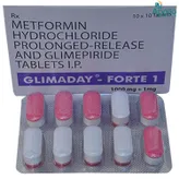 Glimaday Forte 1 mg Tablet 10's, Pack of 10 TabletS