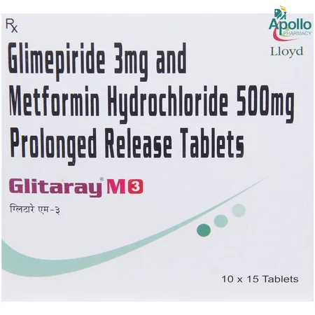 Glitaray M 3 Tablet 15's
