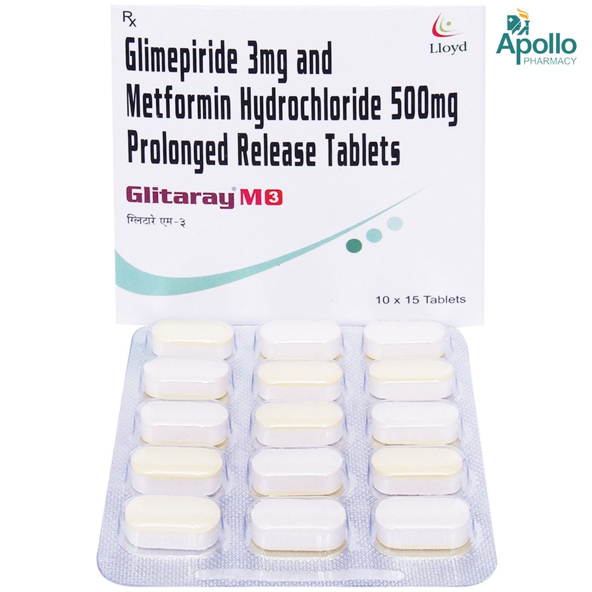 Glitaray M 3 Tablet 15's, Pack of 15 TABLETS Glitaray M 3 Tablet 15's, Pack of 15 TABLETS