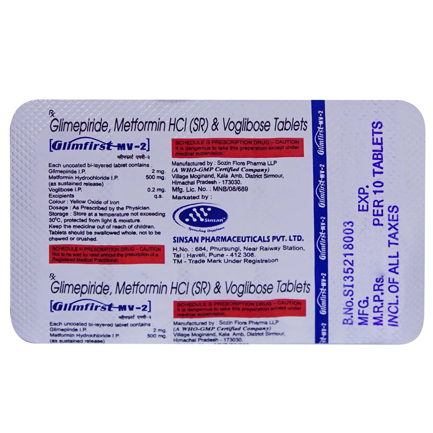 Glimfirst-MV2 Tablet 10's, Pack of 10 TABLETS Glimfirst-MV2 Tablet 10's, Pack of 10 TABLETS