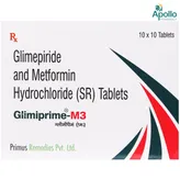 Glimiprime M 3 Tablet 10's, Pack of 10 TABLETS