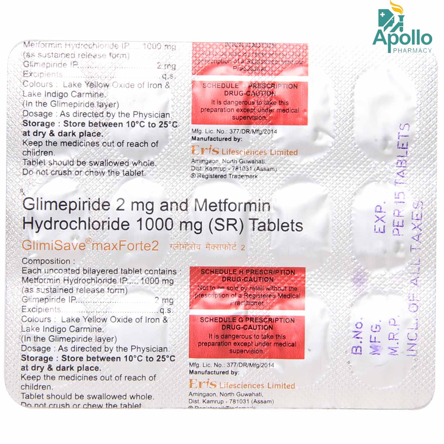 Glimisave Max Forte 2 Tablet 15's, Pack of 15 TABLETS Glimisave Max Forte 2 Tablet 15's, Pack of 15 TABLETS