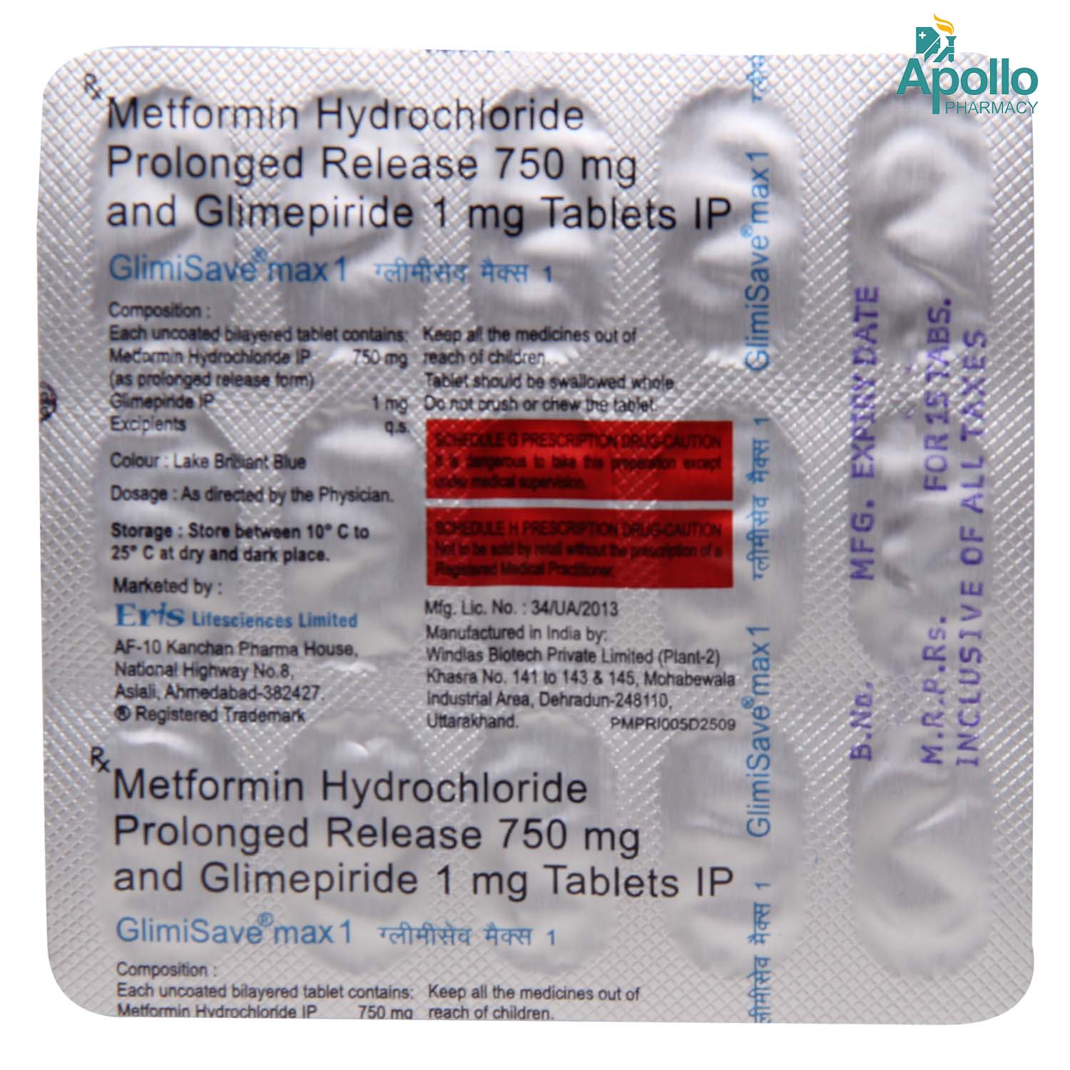 Glimisave Max 1 Tablet 15's, Pack of 15 TabletS Glimisave Max 1 Tablet 15's, Pack of 15 TabletS