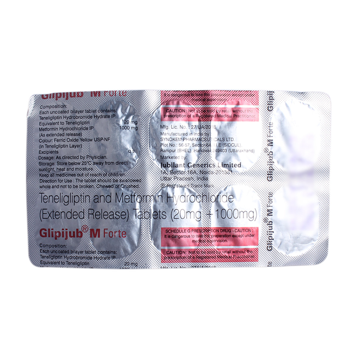 GLIPIJUB M FORTE TABLET 10'S , Pack of 10 TabletS GLIPIJUB M FORTE TABLET 10'S , Pack of 10 TabletS