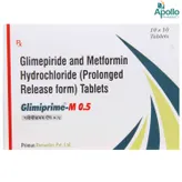 Glimiprime M 0.5 Tablet 10's, Pack of 10 TABLETS