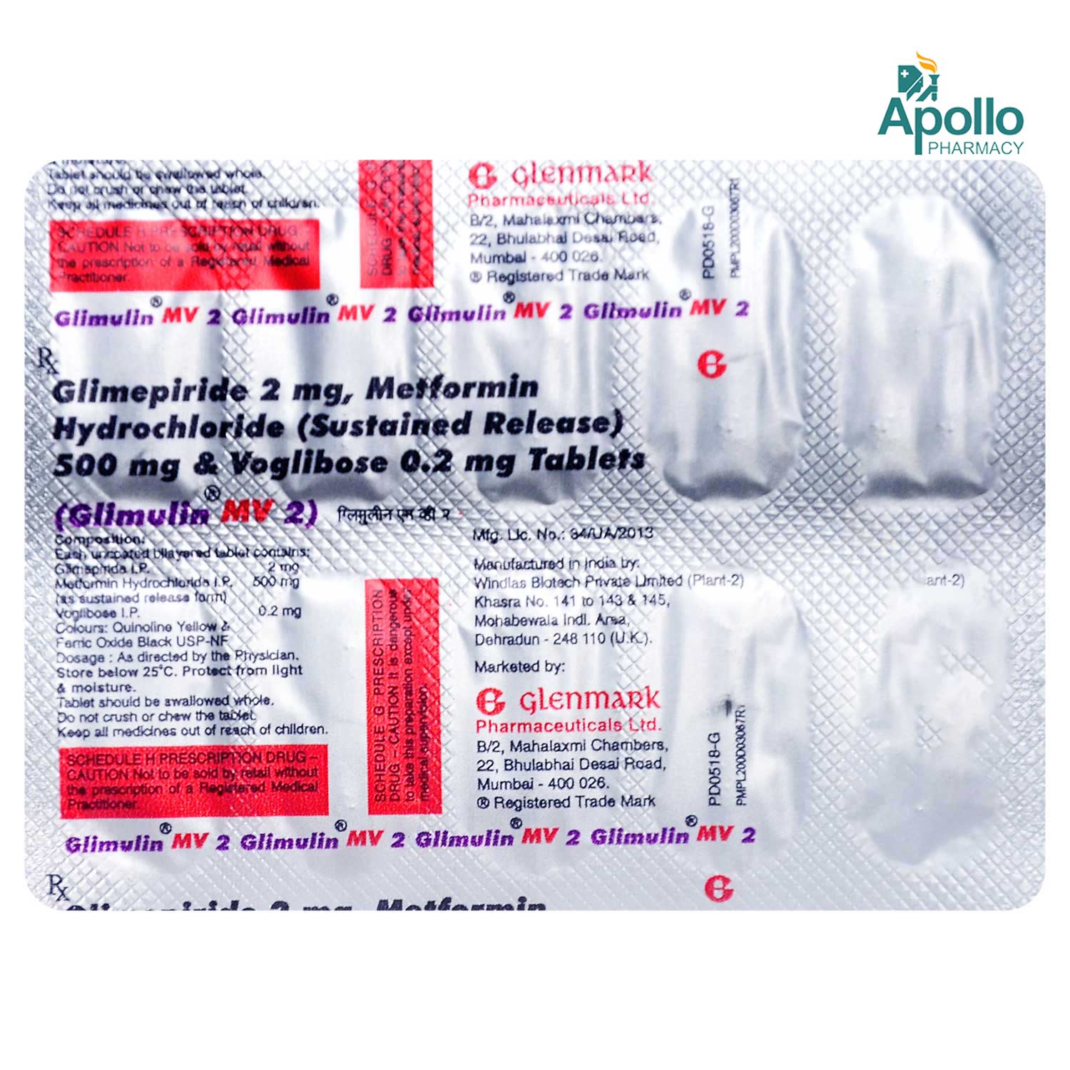 Glimulin MV 2 Tablet 10's, Pack of 10 Glimulin MV 2 Tablet 10's, Pack of 10