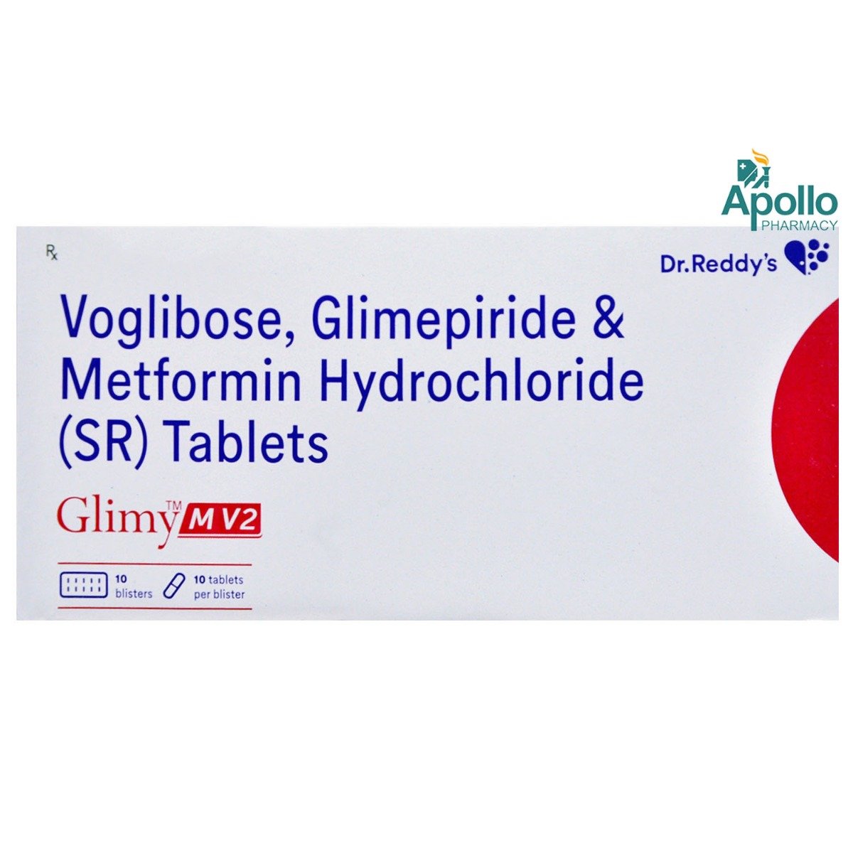 Glimy M V 2 Tablet 10's, Pack of 10 Glimy M V 2 Tablet 10's, Pack of 10
