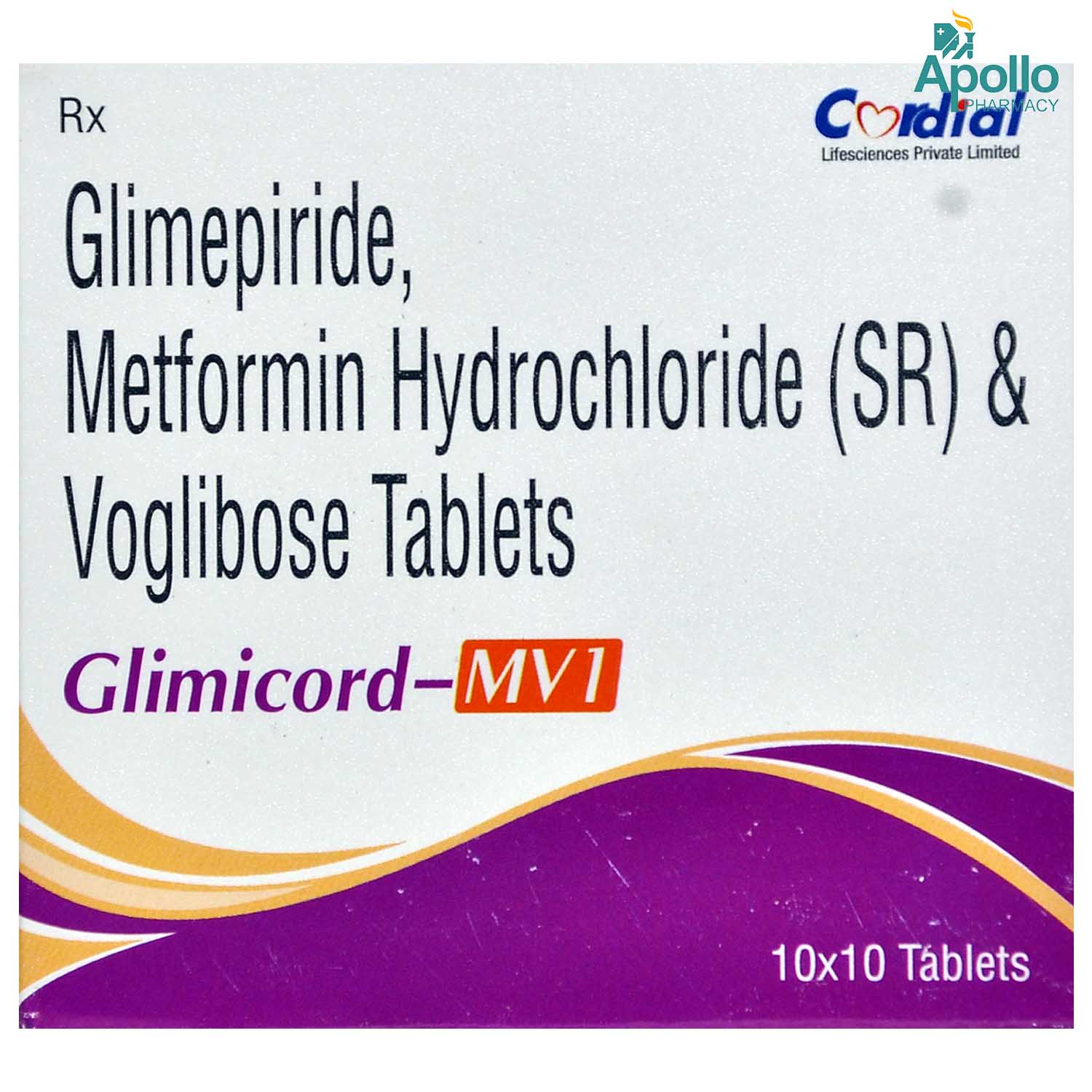 Buy GLIMICORD MV 1MG TABLET 10'S Online