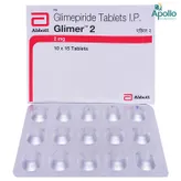 Glimer 2 Tablet 15's, Pack of 15 TabletS