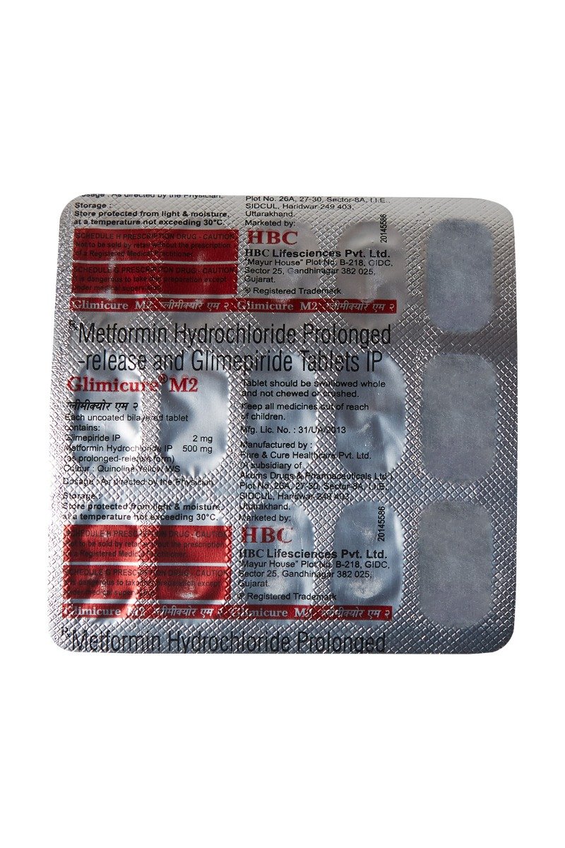 Glimicure M 2 Tablet 15's, Pack of 15 TabletS Glimicure M 2 Tablet 15's, Pack of 15 TabletS