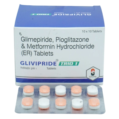 Glivipride Trio 1 Tablet 10's, Pack of 15 TabletS