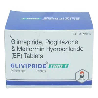 Glivipride Trio 1 Tablet 10's, Pack of 15 TabletS