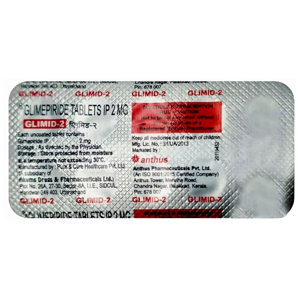 Glimid-2 Tablet 10's, Pack of 10