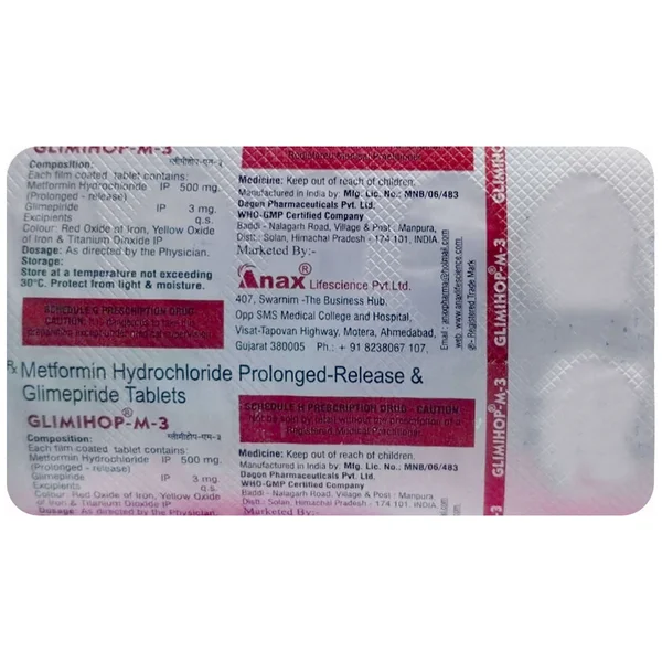 Glimihop-M-3 Tablet 10's