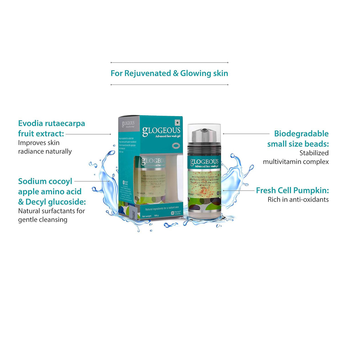 Glogeous Advanced Face Wash Gel 100 gm | Deep Cleansing & Nourishment | For Radiant Skin, Pack of 1 Glogeous Advanced Face Wash Gel 100 gm | Deep Cleansing & Nourishment | For Radiant Skin, Pack of 1