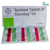 Glucobay 50 Tablet 10's, Pack of 10 TABLETS