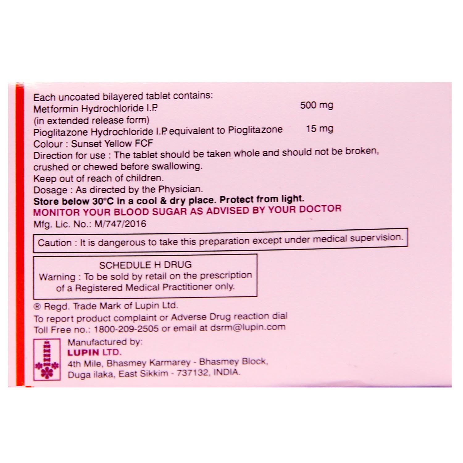 Gluconorm P 15 Tablet 10's, Pack of 10 TABLETS Gluconorm P 15 Tablet 10's, Pack of 10 TABLETS