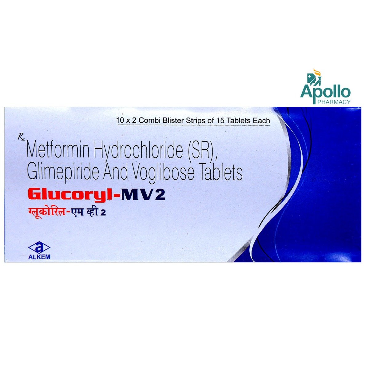 Glucoryl MV 2 Tablet 15's, Pack of 15 Glucoryl MV 2 Tablet 15's, Pack of 15