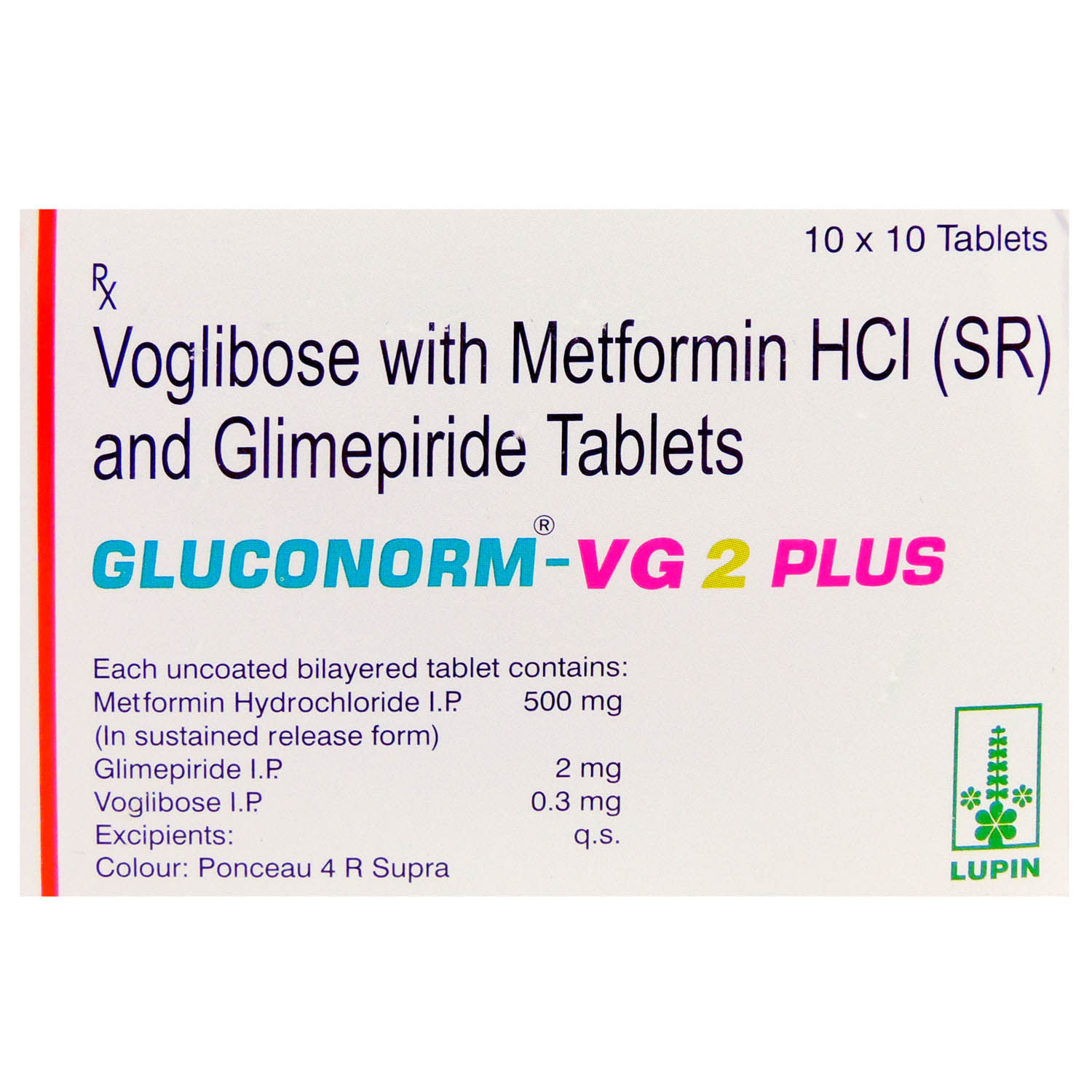 Gluconorm-VG 2 Plus Tablet 10's, Pack of 10 TabletS