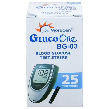 Dr.Morepen Gluco One BG-03 Blood Glucose Test Strips, 25 Count