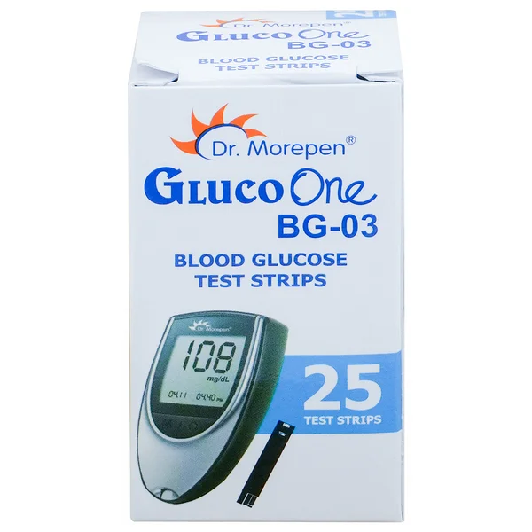 Dr. Morepen Gluco One BG-03 Blood Glucose Test Strips, 25 Count, Pack of 1